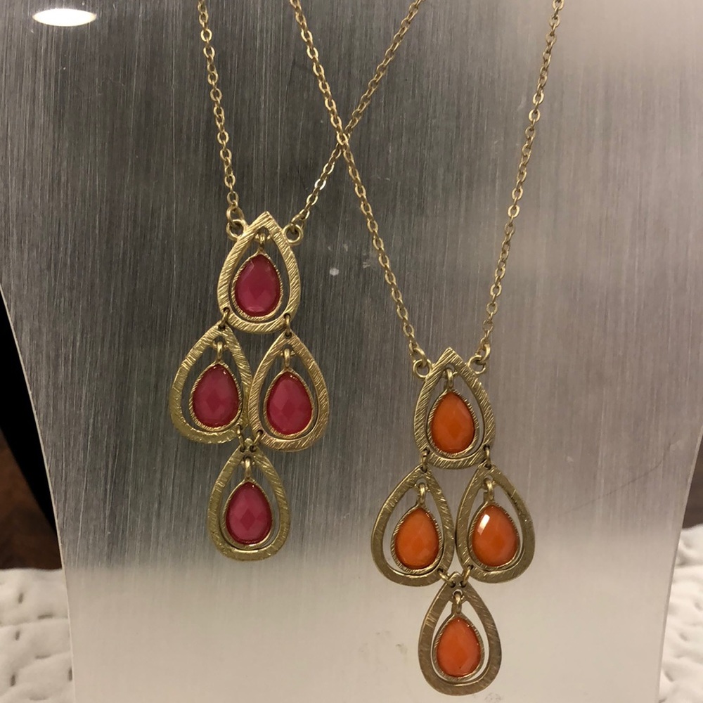 Fuchsia or Orange Swinging Petals Necklace-Boutique